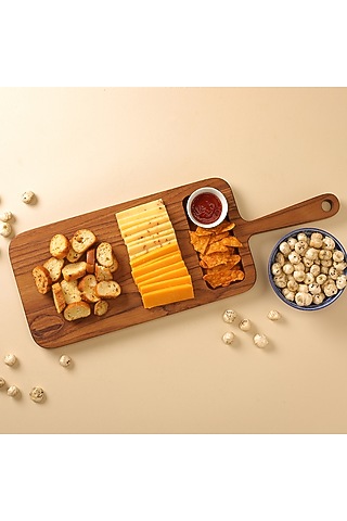 Brown Premium Teak Wood Serving Platter (Large) by Utopia Choice