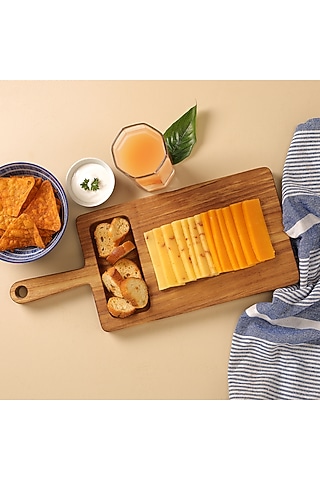 Brown Premium Teak Wood Serving Platter (Small) by Utopia Choice