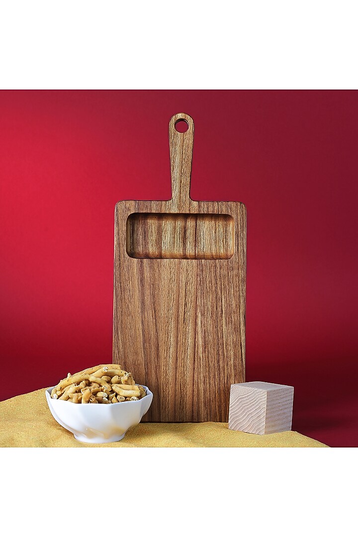 Brown Premium Teak Wood Serving Platter (Small) by Utopia Choice at Pernia's Pop Up Shop