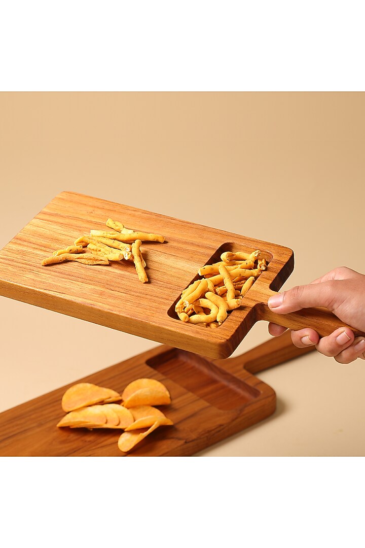 Brown Premium Teak Wood Serving Platter (Small) by Utopia Choice at Pernia's Pop Up Shop