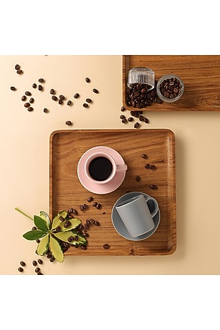 Brown Premium Teak Wood Serving Tray (Medium) by Utopia Choice