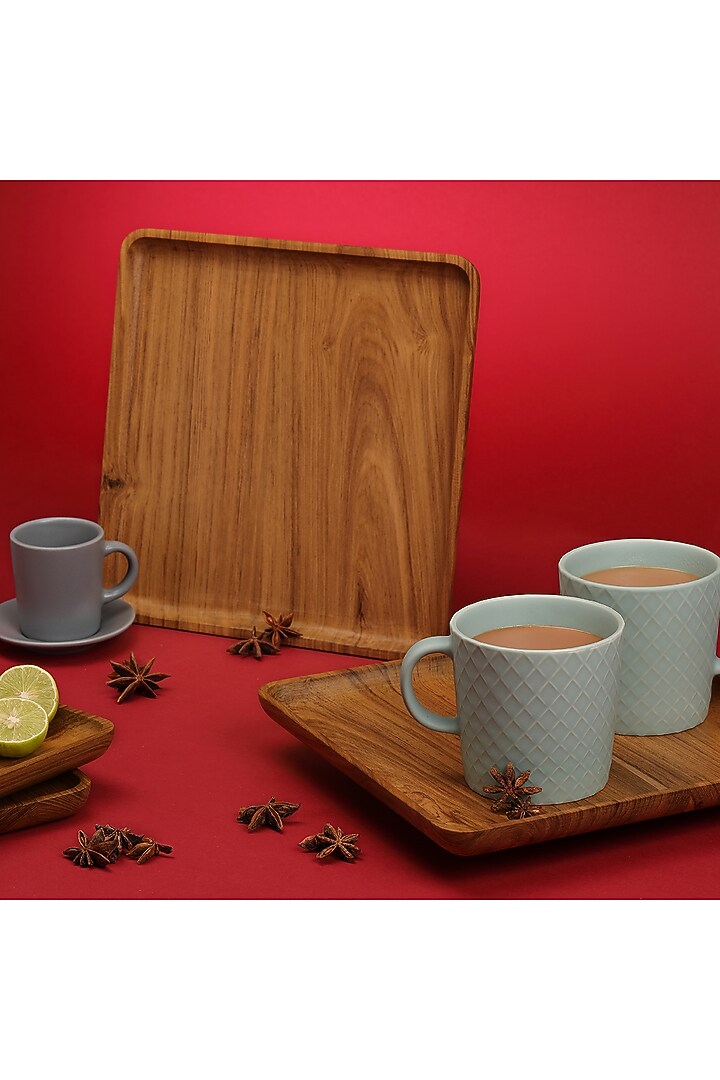 Brown Premium Teak Wood Serving Tray (Medium) by Utopia Choice at Pernia's Pop Up Shop