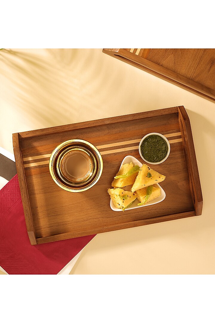 Brown American Walnut Tray by Utopia Choice at Pernia's Pop Up Shop