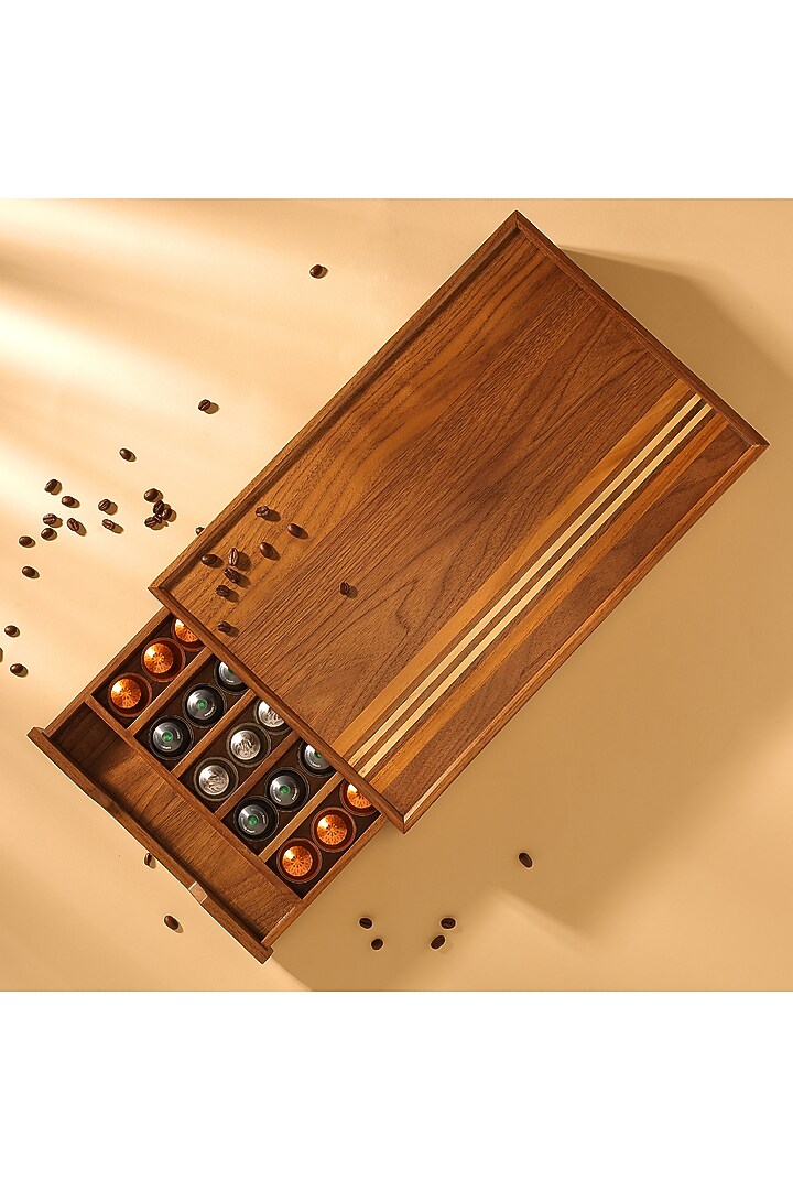 Brown American Walnut Storage Drawer by Utopia Choice at Pernia's Pop Up Shop