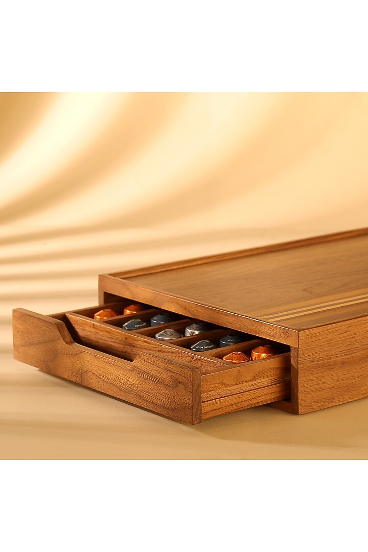 Brown American Walnut Storage Drawer by Utopia Choice at Pernia's Pop Up Shop