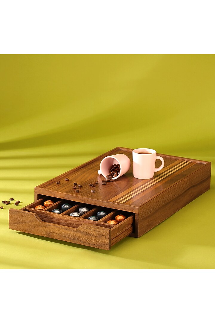 Brown American Walnut Storage Drawer by Utopia Choice at Pernia's Pop Up Shop