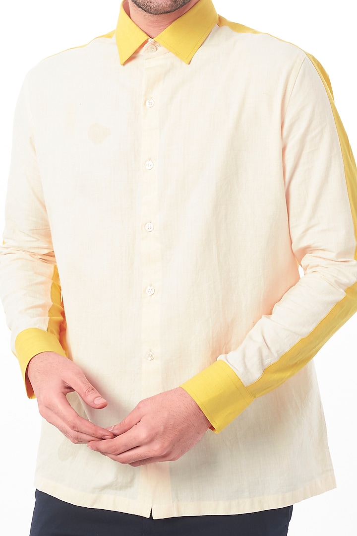 Black Block Printed Party Wear Shirt by VAANI BESWAL MEN at Pernia's Pop Up Shop