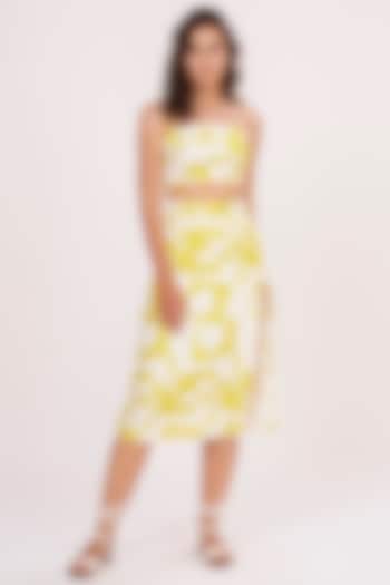 Lime Green & White Muslin Printed Woven Co-Ord Set by House of Varada at Pernia's Pop Up Shop