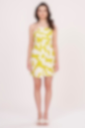 Lime Green Muslin Printed Tube Dress by House of Varada at Pernia's Pop Up Shop