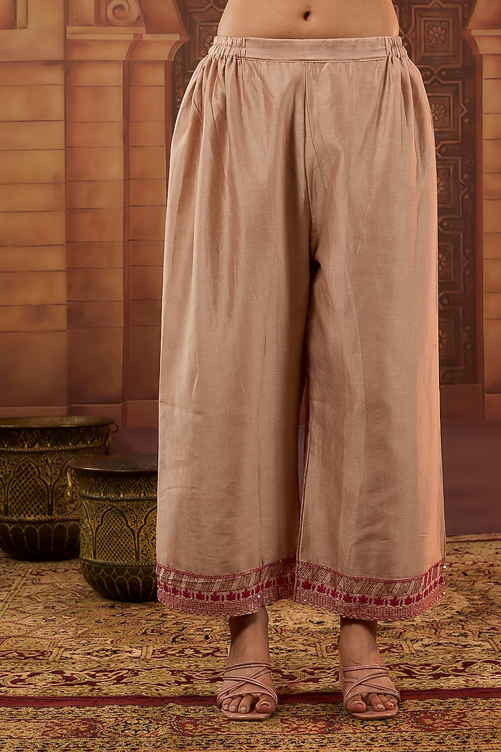 Multi-Colored Dhaka Silk Resham Sequins Work Kurta Set by VAGA FASHIONS at Pernia's Pop Up Shop