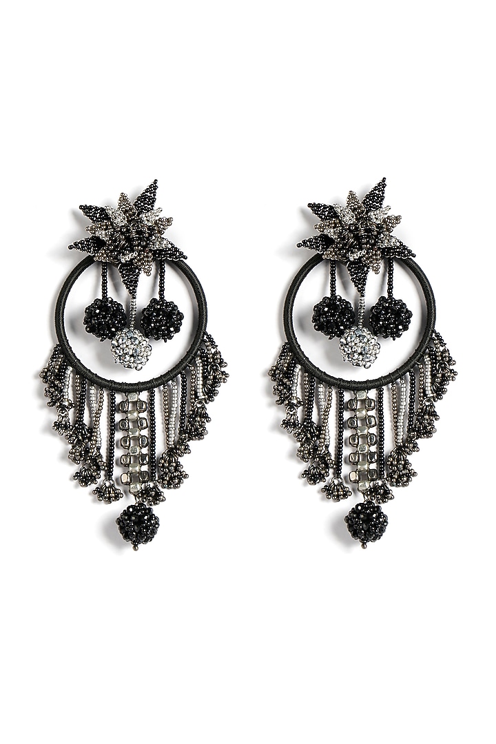 Two Tone Finish Dangler Earrings With Beads by Vaidaan Jewellery at Pernia's Pop Up Shop