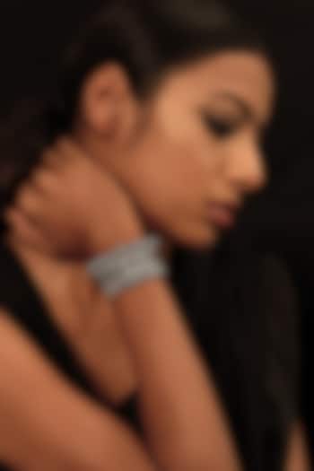 Two-Tone Finish Grey Beaded Bracelet by Vaidaan Jewellery at Pernia's Pop Up Shop
