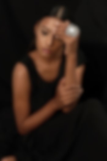 Two-Tone Finish Metal Beaded & Mirror Ring by Vaidaan Jewellery at Pernia's Pop Up Shop