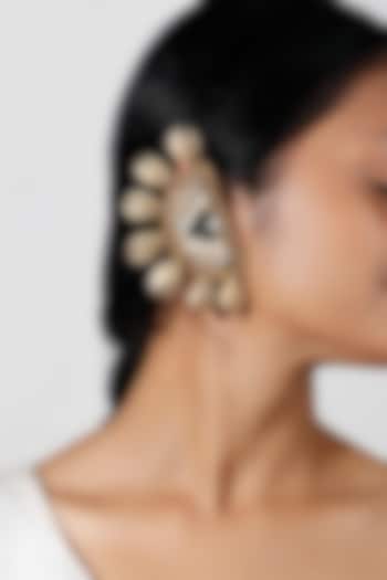Gold Plated Shell Pearl Earcuffs by Vaidaan Jewellery at Pernia's Pop Up Shop