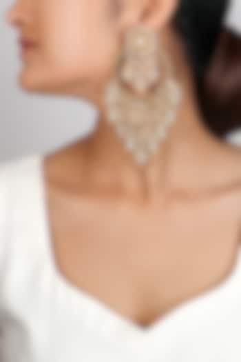 Gold Plated Beaded Dangler Earrings by Vaidaan Jewellery at Pernia's Pop Up Shop