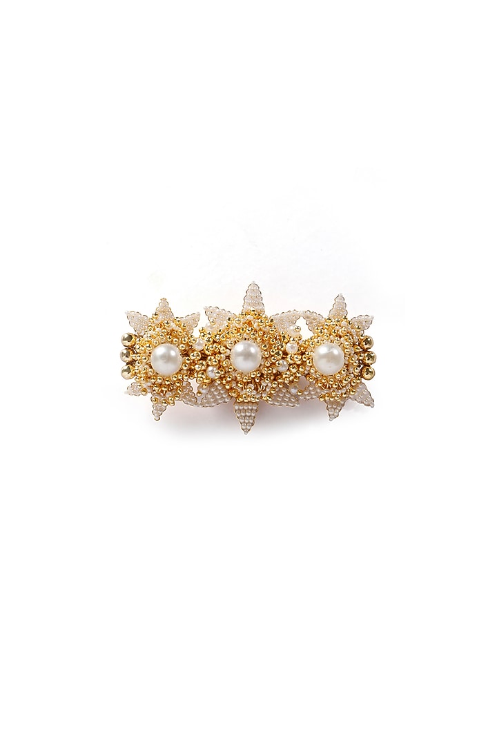 Gold Plated Pearl Ring by Vaidaan Jewellery at Pernia's Pop Up Shop