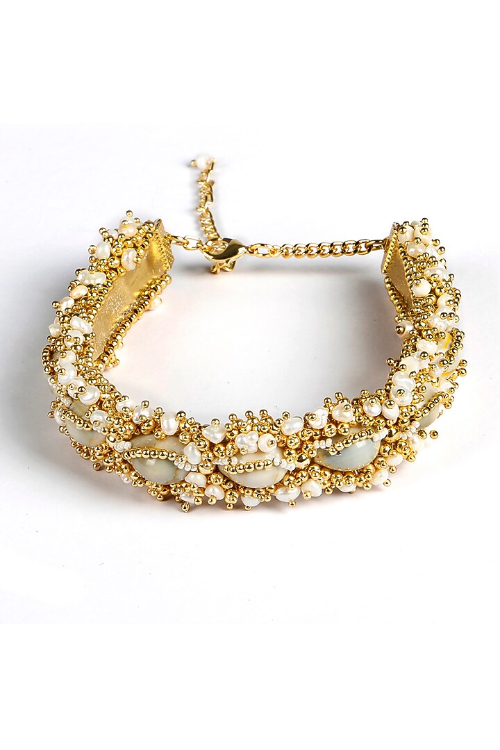 Gold Plated Pearl Necklace by Vaidaan Jewellery at Pernia's Pop Up Shop