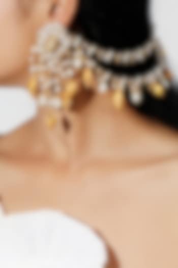 Gold Plated Pearls & Beads Earrings by Vaidaan Jewellery at Pernia's Pop Up Shop