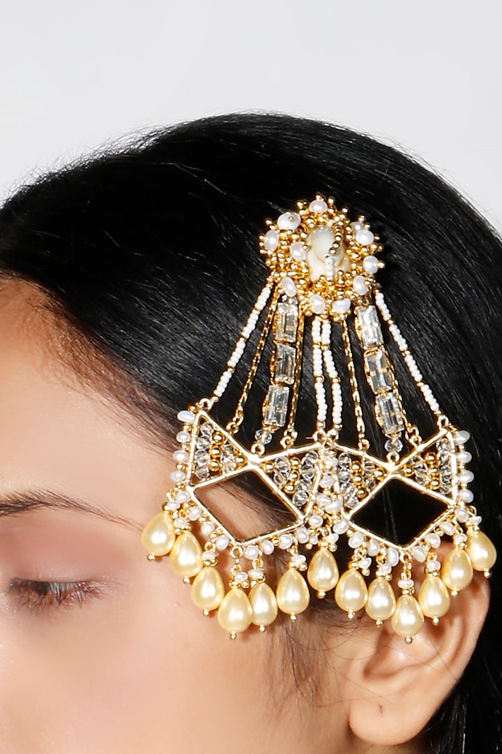 Gold Plated Pearls Passa by Vaidaan Jewellery