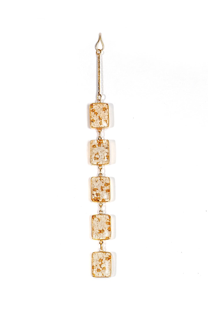 Gold Plated Enameled Maang Tikka by Vaidaan Jewellery