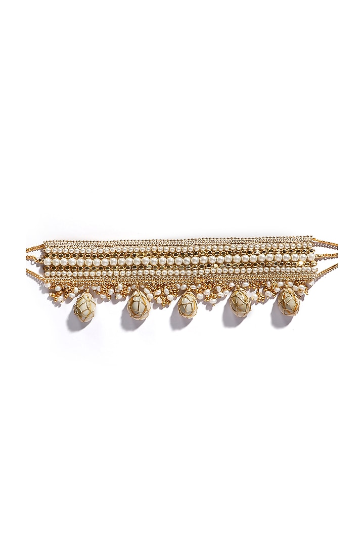 Gold Plated Pearls & Beads Choker Necklace by Vaidaan Jewellery at Pernia's Pop Up Shop