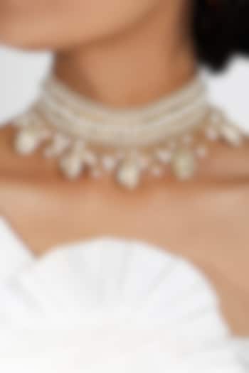 Gold Plated Pearls & Beads Choker Necklace by Vaidaan Jewellery at Pernia's Pop Up Shop