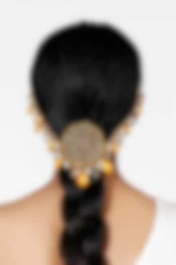 Gold Plated Pearls Hair Accessory by Vaidaan Jewellery