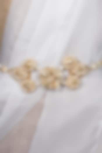 Gold Plated Hand Embroidered Belt by Vaidaan Jewellery at Pernia's Pop Up Shop