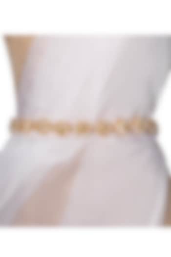 Gold Plated Pearls Embroidered Belt by Vaidaan Jewellery