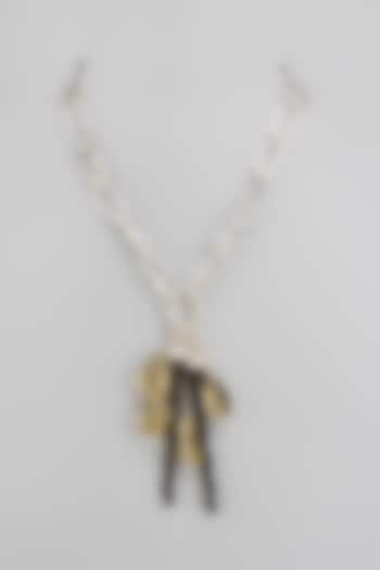 White Finish Semi-Precious Stone Necklace In Sterling Silver by V&A Jewellers at Pernia's Pop Up Shop