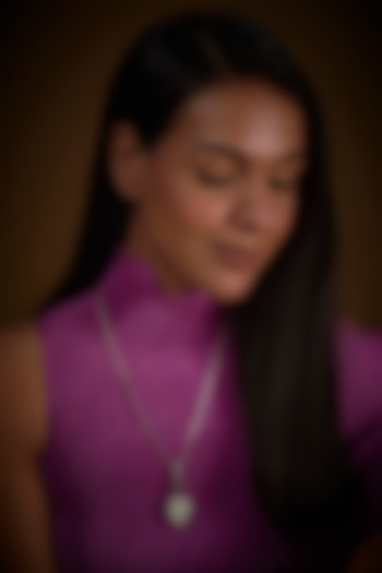 White Finish Pearl Teardrop Pendant Chain Necklace In Sterling Silver by V&A Jewellers at Pernia's Pop Up Shop