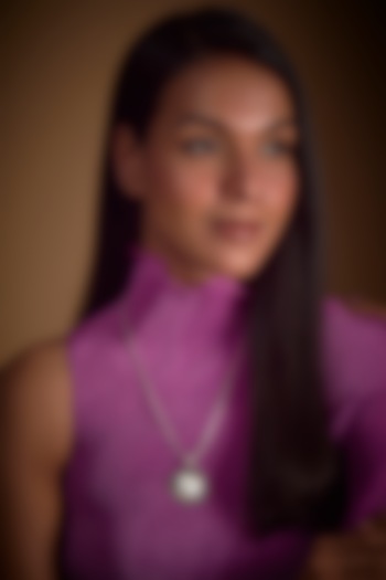 White Finish Pearl Pendant Chain Necklace In Sterling Silver by V&A Jewellers at Pernia's Pop Up Shop