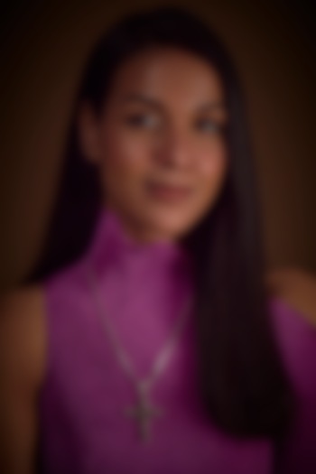 White Finish Semi-Precious Cut Stone Cross Pendant Chain Necklace In Sterling Silver by V&A Jewellers at Pernia's Pop Up Shop