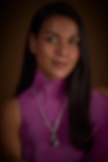 White Finish Labradorite Gemstone Pendant Chain Necklace In Sterling Silver by V&A Jewellers at Pernia's Pop Up Shop