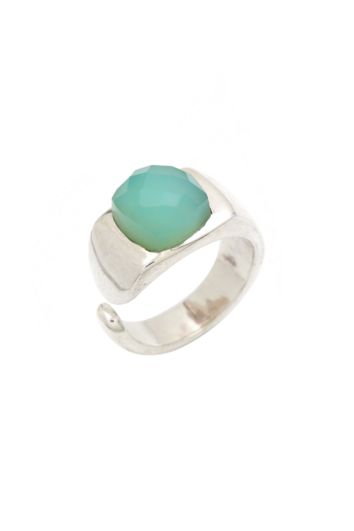 新品 V by Laura Vann Chalcedony ring White Finish Chalcedony Ring In Sterling Silver by V&A