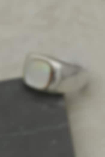 White Finish Pearl Ring In Sterling Silver by V&A Jewellers at Pernia's Pop Up Shop