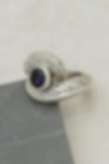 White Finish Iolite Evil-Eye Ring In Sterling Silver by V&A Jewellers at Pernia's Pop Up Shop