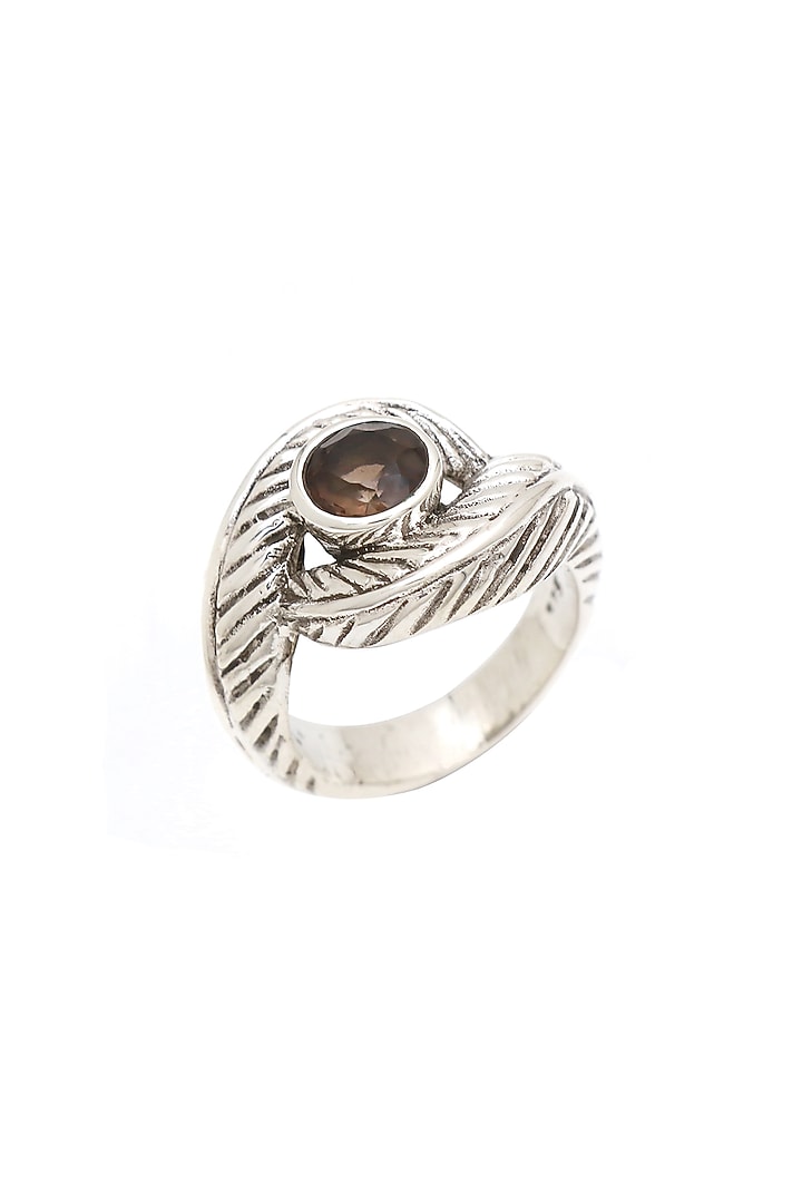 White Finish Quartz Evil-Eye Ring In Sterling Silver by V&A Jewellers at Pernia's Pop Up Shop