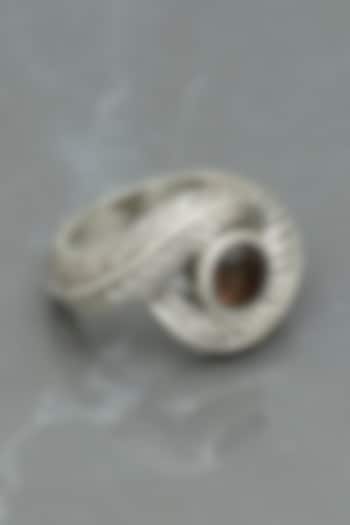 White Finish Quartz Evil-Eye Ring In Sterling Silver by V&A Jewellers at Pernia's Pop Up Shop