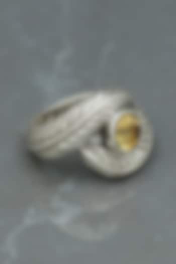 White Finish Citrine Evil-Eye Ring In Sterling Silver by V&A Jewellers at Pernia's Pop Up Shop