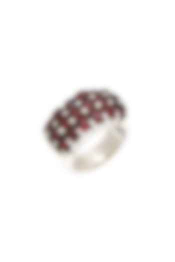 White Finish Garnet Gemstone Ring In Sterling Silver by V&A Jewellers at Pernia's Pop Up Shop