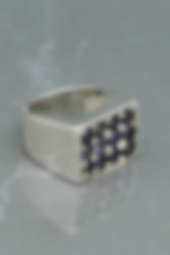 White Finish Iolite Boho Ring In Sterling Silver by V&A Jewellers at Pernia's Pop Up Shop