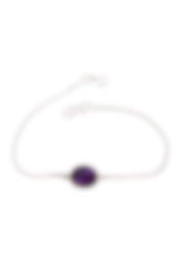 White Finish Amethyst Bracelet In Sterling Silver by V&A Jewellers
