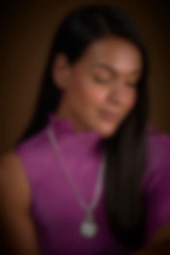 White Finish Pearl Pendant Chain Necklace In Sterling Silver by V&A Jewellers at Pernia's Pop Up Shop