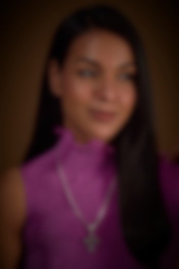 White Finish Amethyst Natural Stone Cross Pendant Necklace In Sterling Silver by V&A Jewellers at Pernia's Pop Up Shop