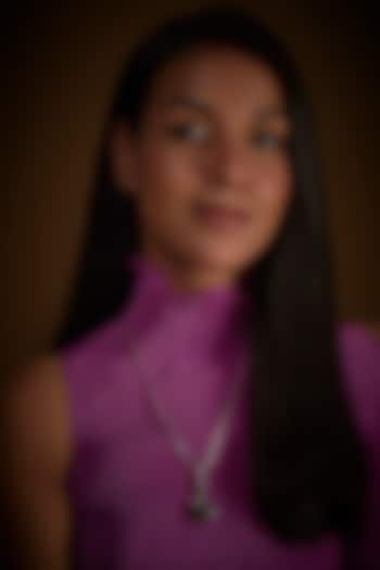 White Finish Labradorite Gemstone Teardrop Pendant Necklace In Sterling Silver by V&A Jewellers at Pernia's Pop Up Shop