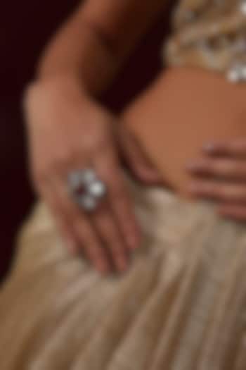 White Finish Red Onyx Gemstone Ring In Sterling Silver by V&A Jewellers at Pernia's Pop Up Shop