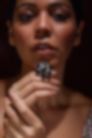 White Finish Black Onyx Gemstone Ring In Sterling Silver by V&A Jewellers at Pernia's Pop Up Shop