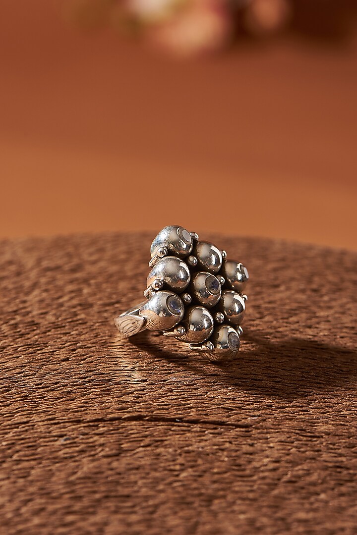 White Finish Moonstone Gemstone Ring In Sterling Silver by V&A Jewellers at Pernia's Pop Up Shop
