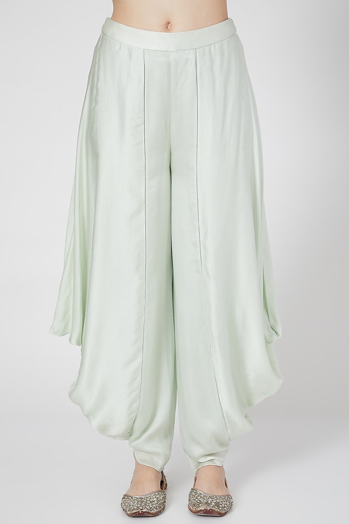 Mint Green 3D Floral Embroidered Pant Set by VAISHALI AGARWAL at Pernia's Pop Up Shop